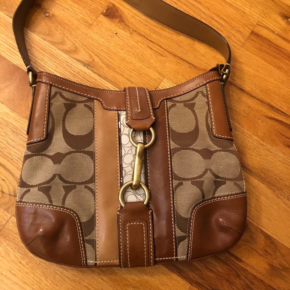AUTHENTIC COACH 11067 TAN LIGHT BROWN BAG Sig. C